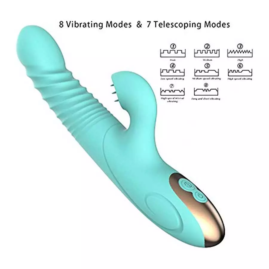 Handheld Personal Rechargeable Realistic Rabbit Vibrators for Women Vibrating Toys Pleasure with 8+7 Vibrating Modes Electric Po