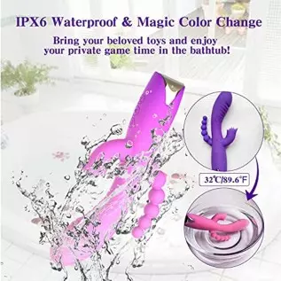 Rabbit Anal Dildo Vibrator with 10 Vibration Clitoral Stimulator with Soft Tongue 3 in 1 G spot Vibrator, Sex Toys for Adult Sen Rabbit Anal Dildo Vibrator with 10 Vibration Clitoral Stimulator with Soft Tongue 3 in 1 G spot Vibrator, Sex Toys for Adult Sen