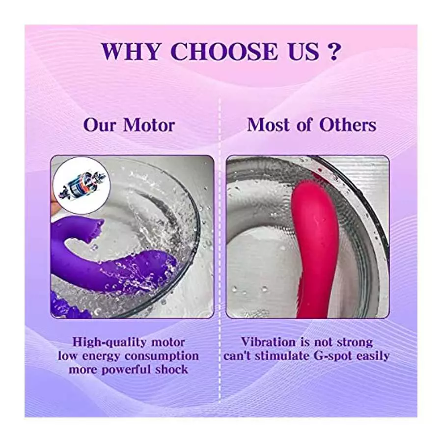 Rabbit Anal Dildo Vibrator with 10 Vibration Clitoral Stimulator with Soft Tongue 3 in 1 G spot Vibrator, Sex Toys for Adult Sen