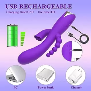 Rabbit Anal Dildo Vibrator with 10 Vibration Clitoral Stimulator with Soft Tongue 3 in 1 G spot Vibrator, Sex Toys for Adult Sen Rabbit Anal Dildo Vibrator with 10 Vibration Clitoral Stimulator with Soft Tongue 3 in 1 G spot Vibrator, Sex Toys for Adult Sen