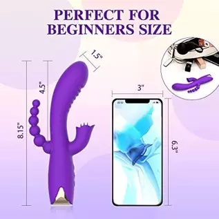 Rabbit Anal Dildo Vibrator with 10 Vibration Clitoral Stimulator with Soft Tongue 3 in 1 G spot Vibrator, Sex Toys for Adult Sen Rabbit Anal Dildo Vibrator with 10 Vibration Clitoral Stimulator with Soft Tongue 3 in 1 G spot Vibrator, Sex Toys for Adult Sen