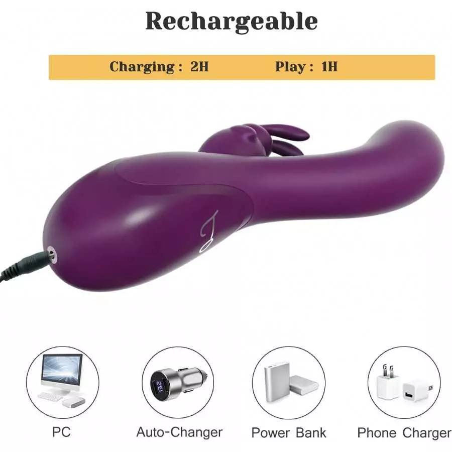 Tracy's Dog Powerful Rabbit Clitoral Vibrator with 3 Strong Motors for G Spot Clitoris Stimulation, Deep Penetration Vibrating D