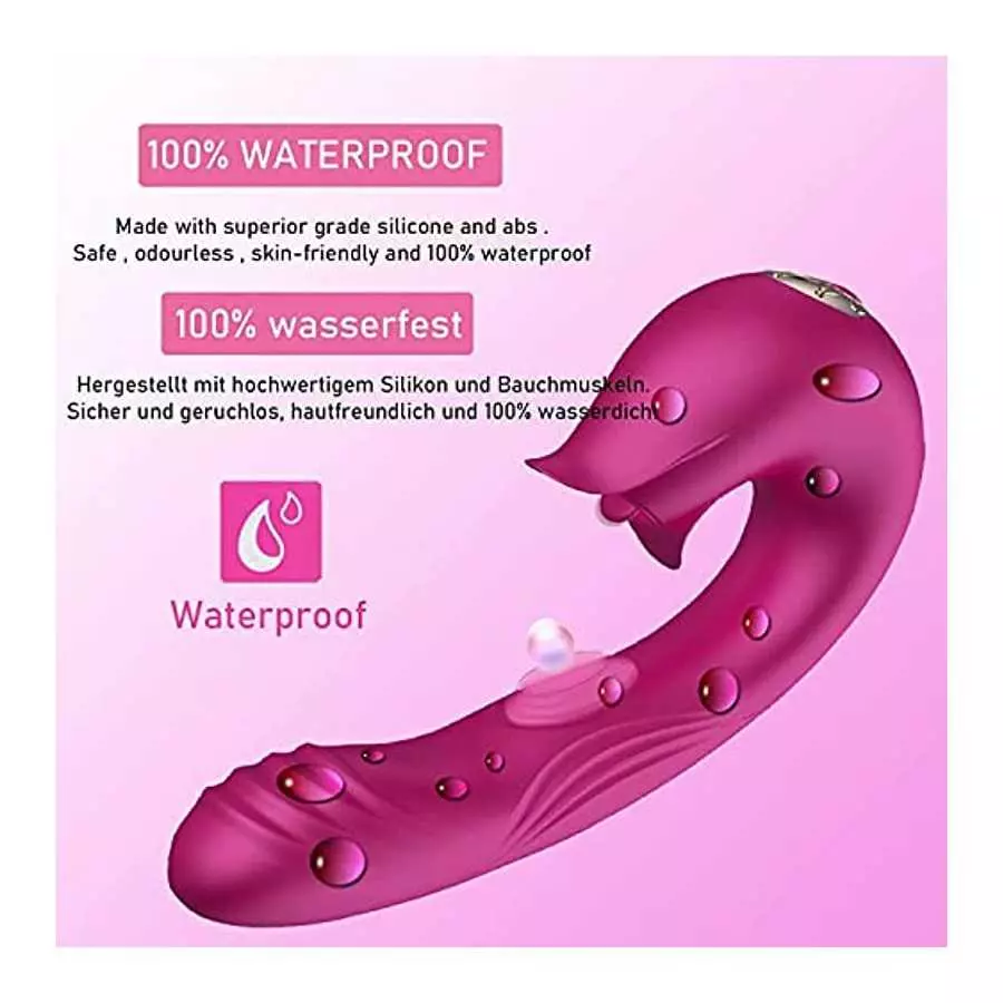 PowerRider Clitoris G-spot Rabbit Stimulation Vibrator for Women,Clitoral Vaginal Stimulator Rechargeable Realistic Dildo Tongue