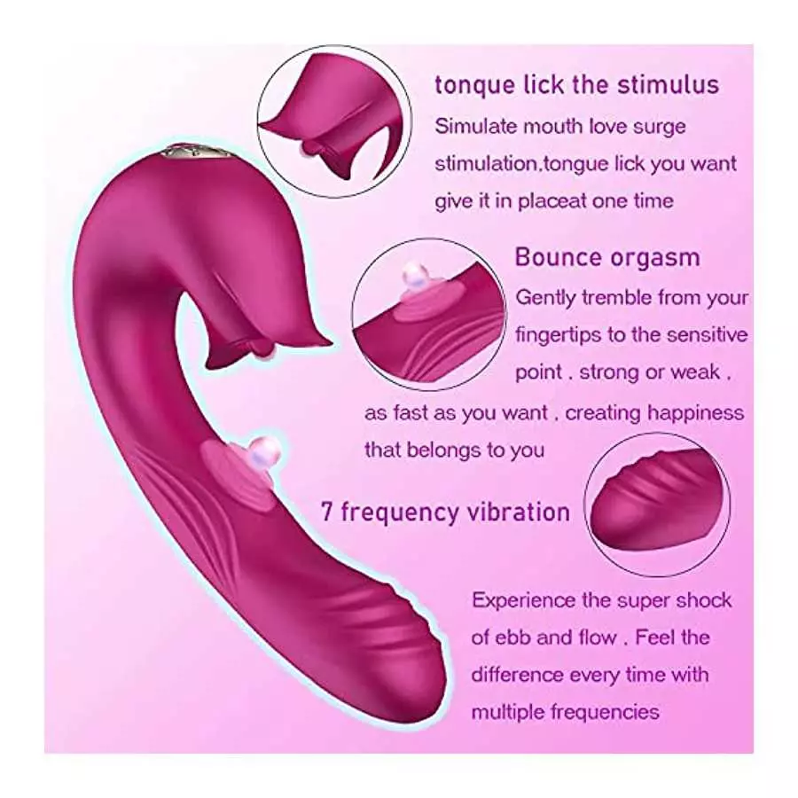 PowerRider Clitoris G-spot Rabbit Stimulation Vibrator for Women,Clitoral Vaginal Stimulator Rechargeable Realistic Dildo Tongue