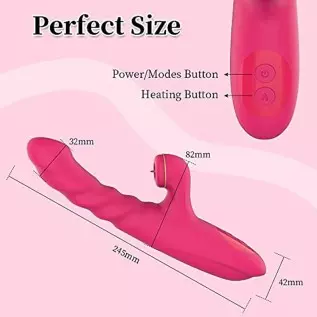 Thrusting Rabbit Vibrator, Clitoral Licking G Spot Dildo Stimulator with 7 Thrusting & 7 Licking Modes, Clit G-Spot Vaginal Anal Thrusting Rabbit Vibrator, Clitoral Licking G Spot Dildo Stimulator with 7 Thrusting & 7 Licking Modes, Clit G-Spot Vaginal Anal