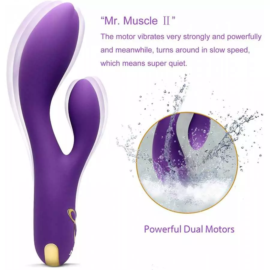 IMO Vibrating Rabbit G-spot Vibrator Vagina Clitoris Stimulation Dildo Massager - Upgraded Powerful Dual Motors with Magnetic Ch