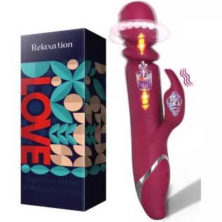 Thrusting Beaded Rabbit Vibrator for Women 21 Rotation & Vibration Modes & 7 Speeds Waterproof G-spot Dildos for Female Sex Toys