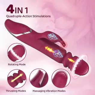 Thrusting Beaded Rabbit Vibrator for Women 21 Rotation & Vibration Modes & 7 Speeds Waterproof G-spot Dildos for Female Sex Toys Thrusting Beaded Rabbit Vibrator for Women 21 Rotation & Vibration Modes & 7 Speeds Waterproof G-spot Dildos for Female Sex Toys