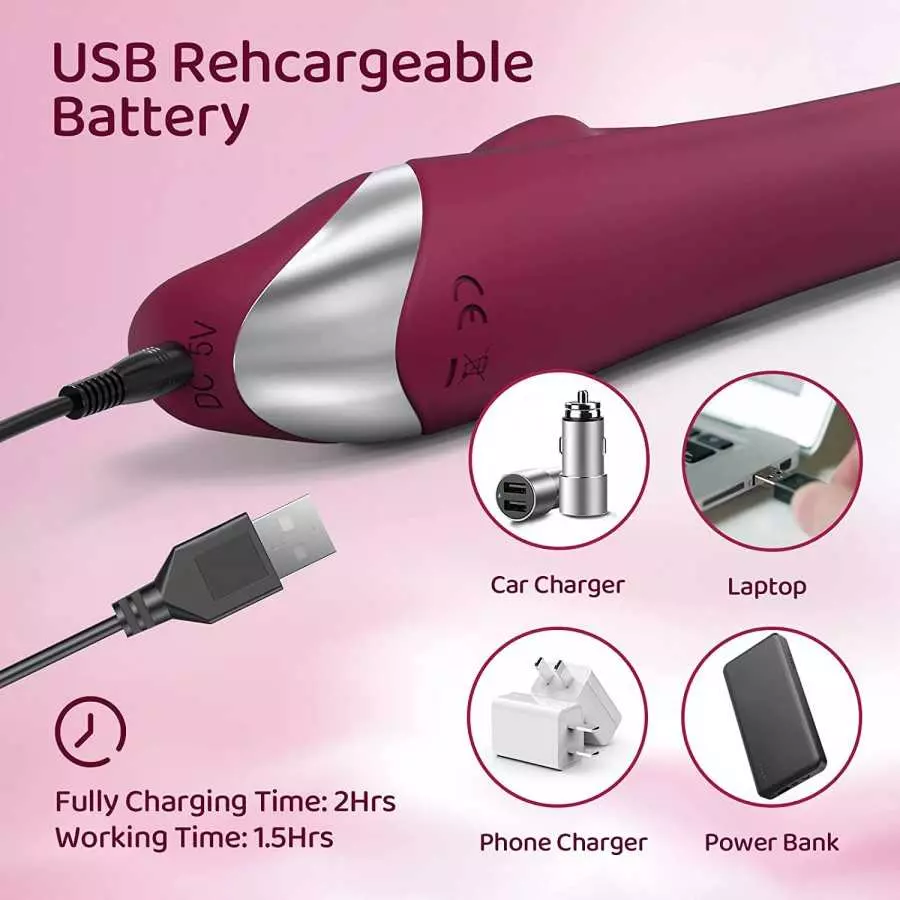 Thrusting Beaded Rabbit Vibrator for Women 21 Rotation & Vibration Modes & 7 Speeds Waterproof G-spot Dildos for Female Sex Toys