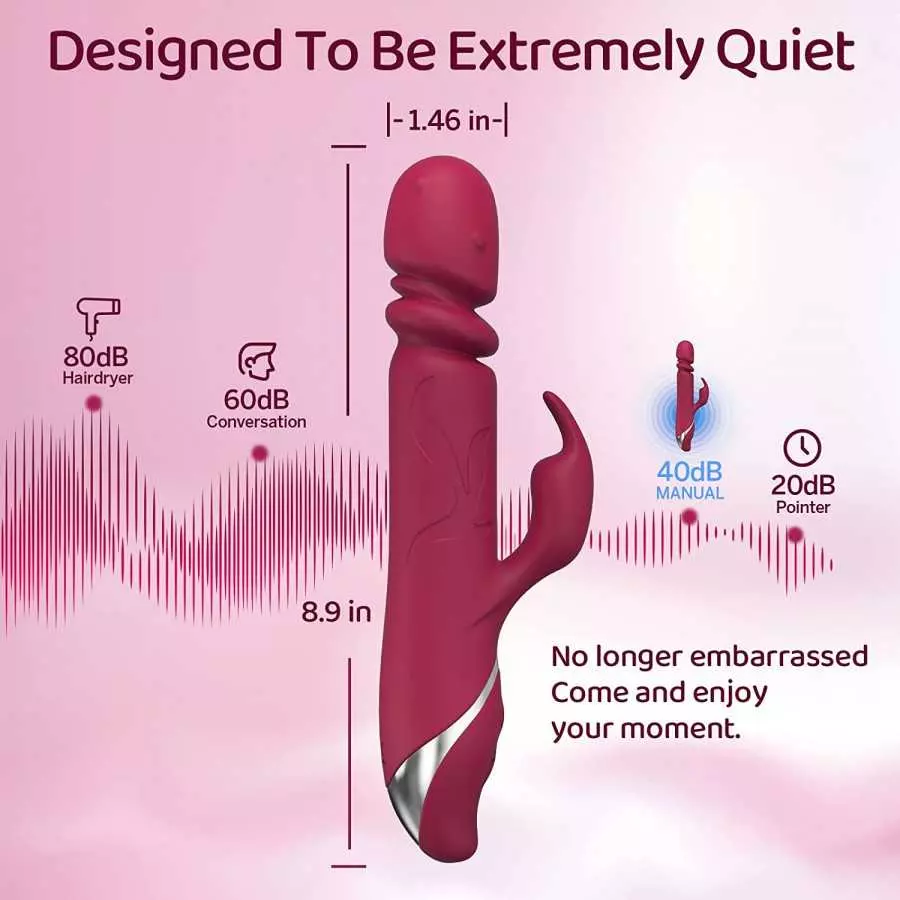 Thrusting Beaded Rabbit Vibrator for Women 21 Rotation & Vibration Modes & 7 Speeds Waterproof G-spot Dildos for Female Sex Toys