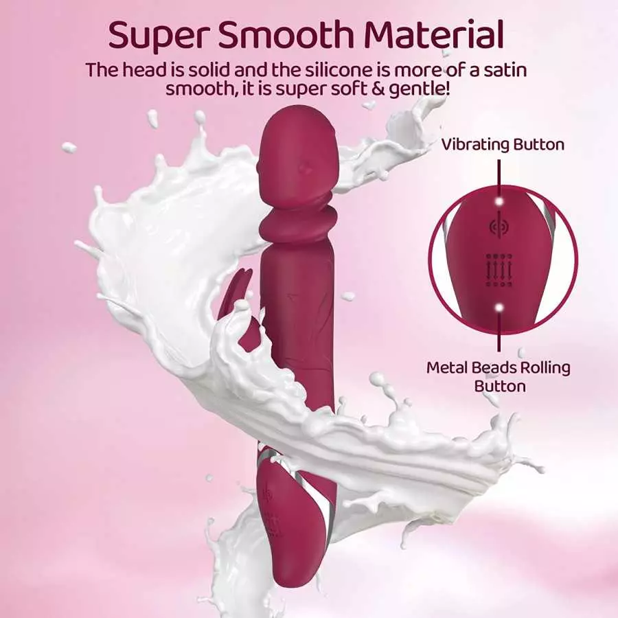 Thrusting Beaded Rabbit Vibrator for Women 21 Rotation & Vibration Modes & 7 Speeds Waterproof G-spot Dildos for Female Sex Toys