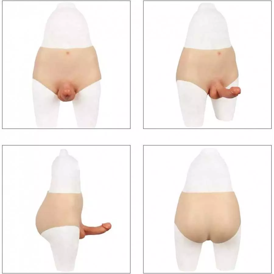 6inch Silicone Dildo Panties Realistic Penis Male Strapon Sex Toys for Gay Men Dick Masturbation(S,#1)