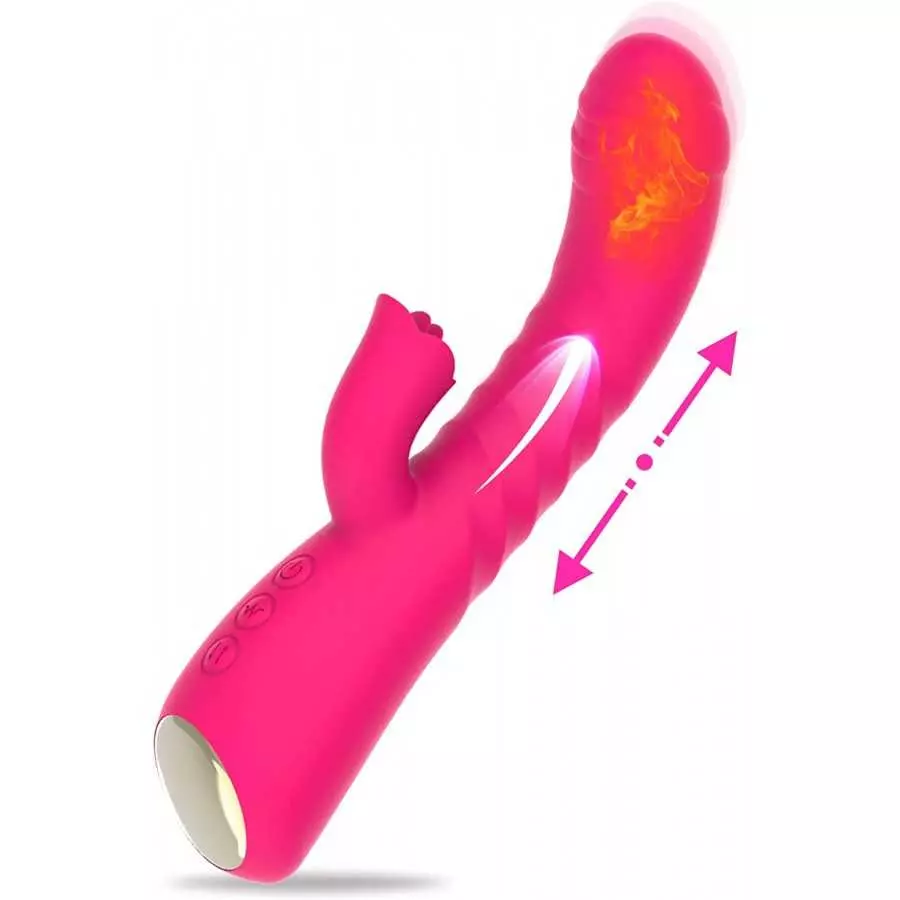 blissmakers Thrusting Rabbit Vibrator Dildo for Clitoral G Spot Stimulation,Heating Licking Vibrator with Multiple Vibration Mod blissmakers Thrusting Rabbit Vibrator Dildo for Clitoral G Spot Stimulation,Heating Licking Vibrator with Multiple Vibration Mod