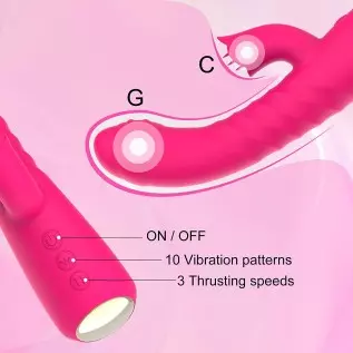 blissmakers Thrusting Rabbit Vibrator Dildo for Clitoral G Spot Stimulation,Heating Licking Vibrator with Multiple Vibration Mod blissmakers Thrusting Rabbit Vibrator Dildo for Clitoral G Spot Stimulation,Heating Licking Vibrator with Multiple Vibration Mod