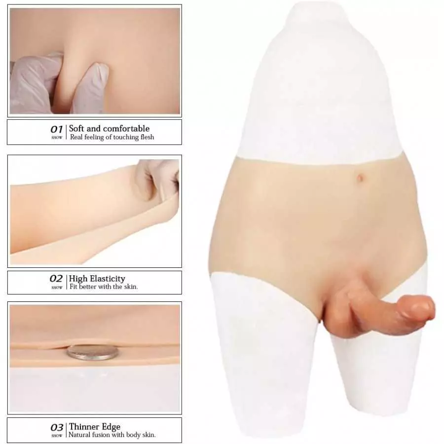 6inch Silicone Dildo Panties Realistic Penis Male Strapon Sex Toys for Gay Men Dick Masturbation(S,#1)