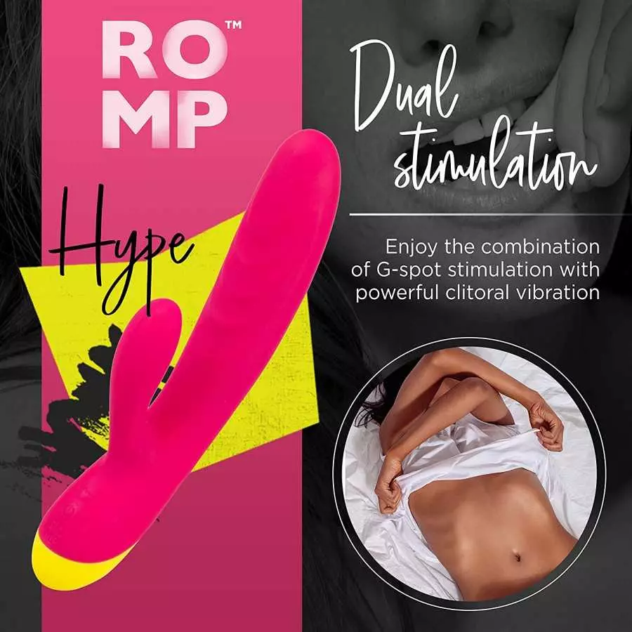 ROMP Jazz Rabbit Vibrator for Clitoral and G-spot Stimulation - Vibrating Clit & G-spot Sex Toy - Flexible Vibrator with 6 Vibra