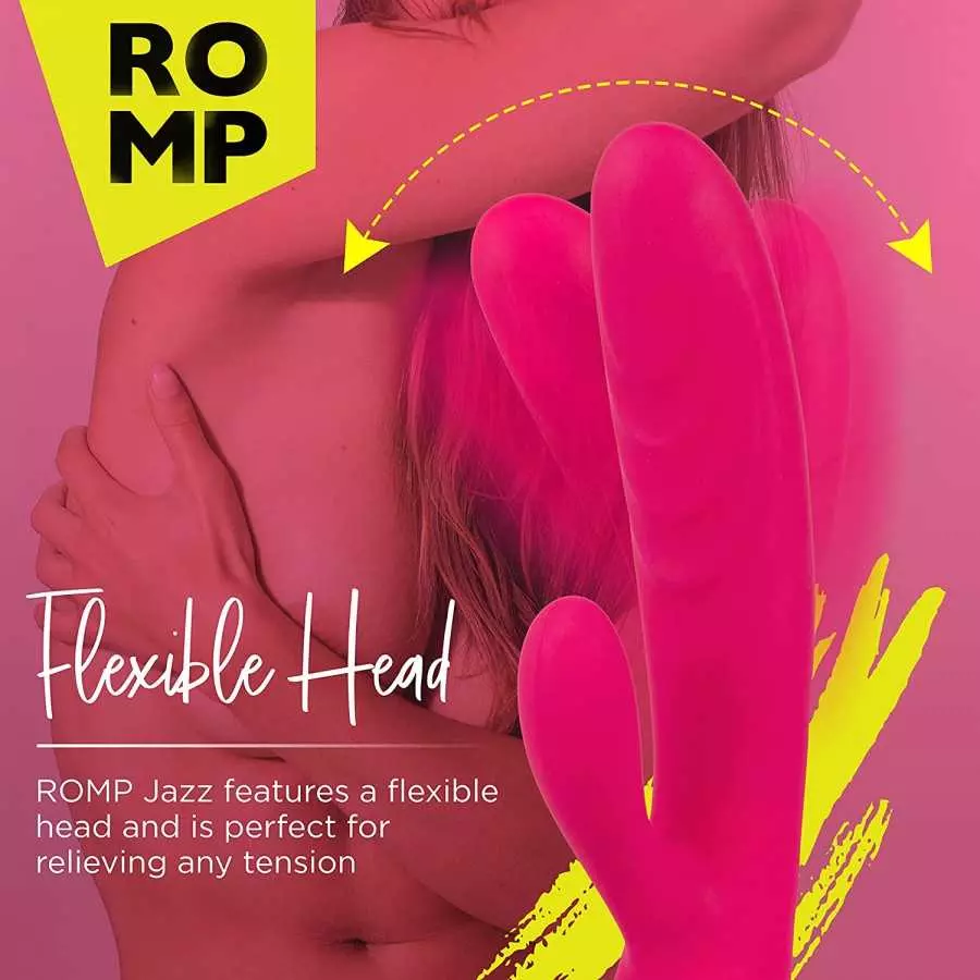 ROMP Jazz Rabbit Vibrator for Clitoral and G-spot Stimulation - Vibrating Clit & G-spot Sex Toy - Flexible Vibrator with 6 Vibra