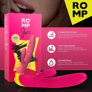 ROMP Jazz Rabbit Vibrator for Clitoral and G-spot Stimulation - Vibrating Clit & G-spot Sex Toy - Flexible Vibrator with 6 Vibra ROMP Jazz Rabbit Vibrator for Clitoral and G-spot Stimulation - Vibrating Clit & G-spot Sex Toy - Flexible Vibrator with 6 Vibra