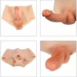 6inch Silicone Dildo Panties Realistic Penis Male Strapon Sex Toys for Gay Men Dick Masturbation(S,#1)