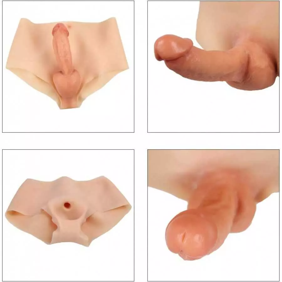 6inch Silicone Dildo Panties Realistic Penis Male Strapon Sex Toys for Gay Men Dick Masturbation(S,#1)