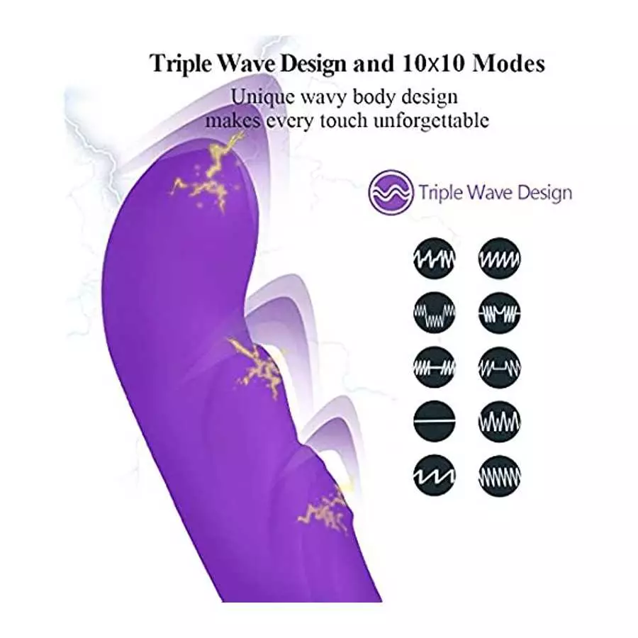 Rabbit Vibrator for Women with 2 Motors & 10 Modes Powerful Large Dildo G Spot Silicone Clit Stimulator Sex Machine Soft Female 