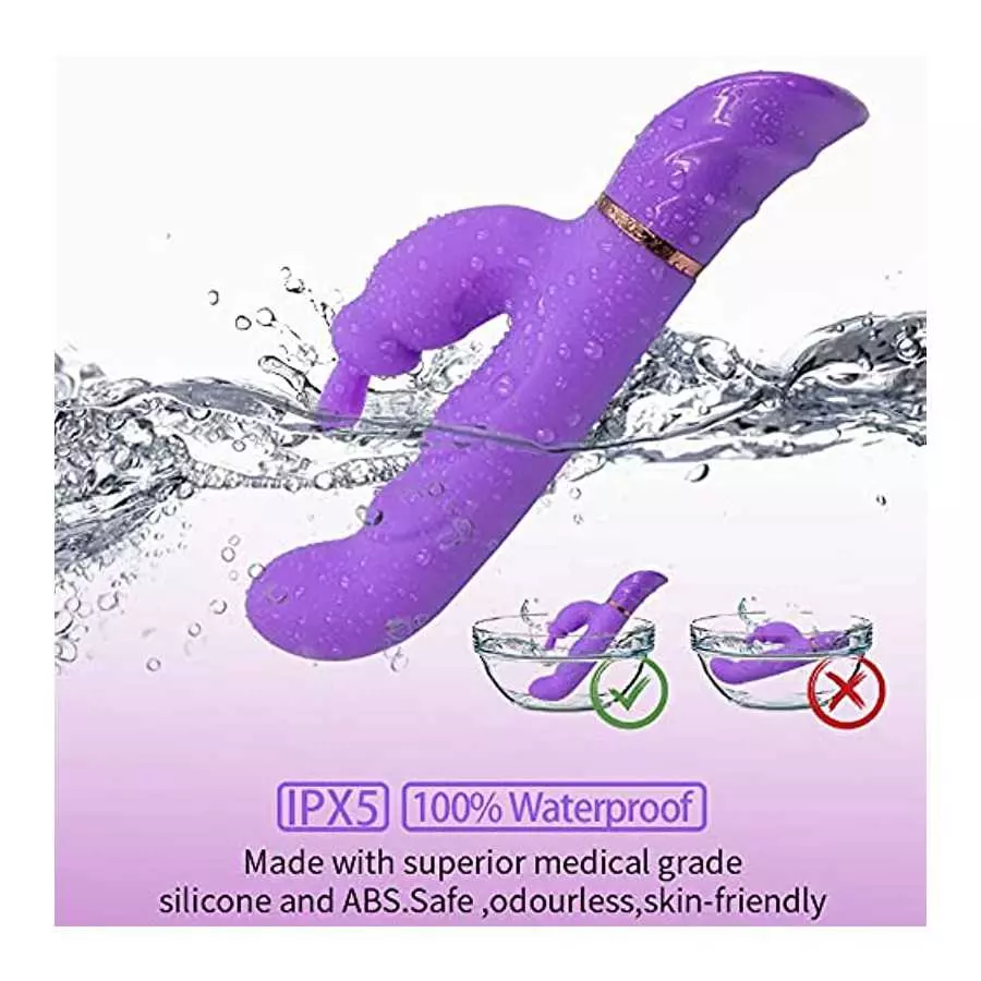 Rabbit Vibrator for Women with 2 Motors & 10 Modes Powerful Large Dildo G Spot Silicone Clit Stimulator Sex Machine Soft Female 