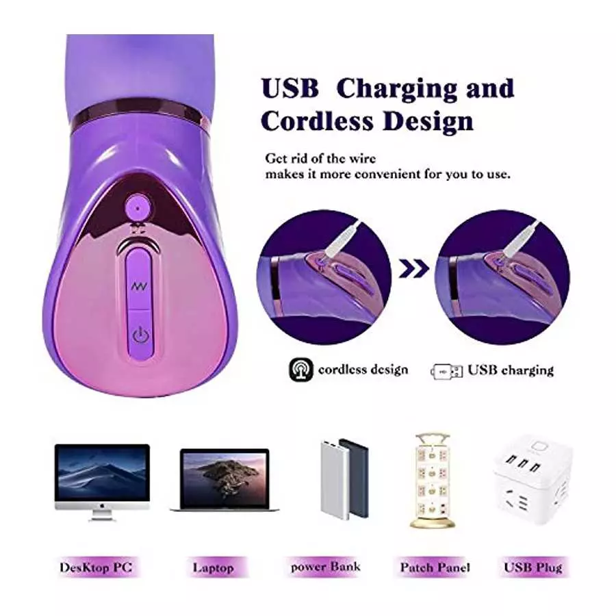 Rabbit Vibrator for Women with 2 Motors & 10 Modes Powerful Large Dildo G Spot Silicone Clit Stimulator Sex Machine Soft Female 