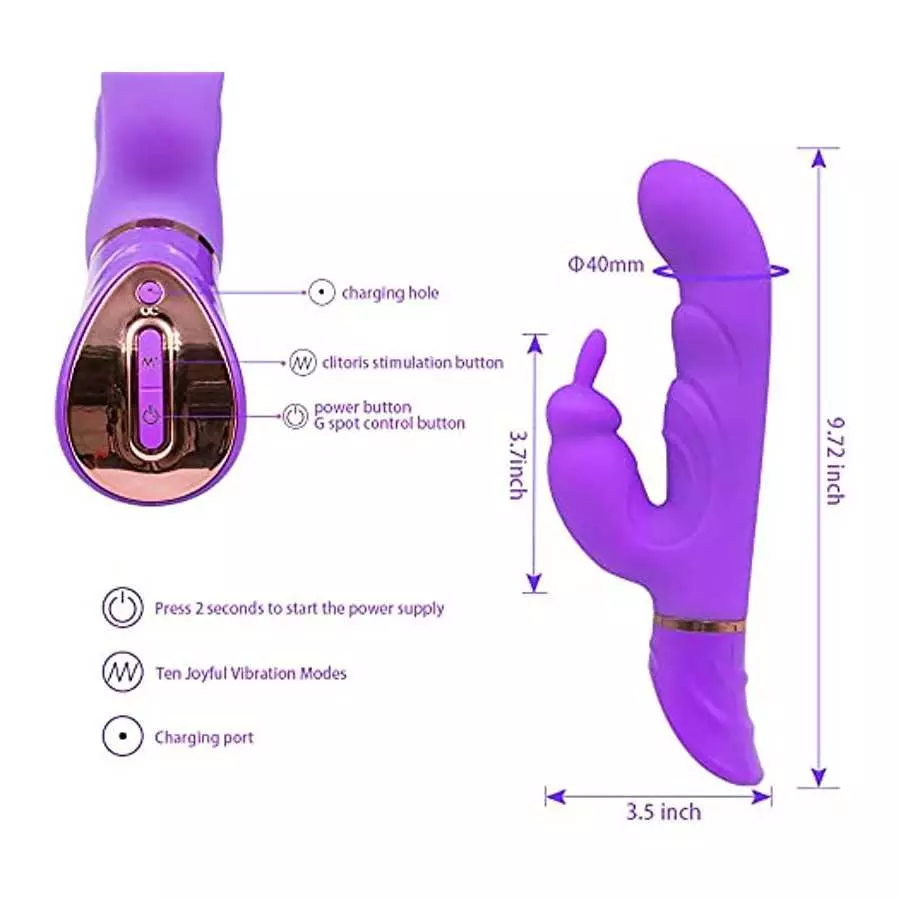 Rabbit Vibrator for Women with 2 Motors & 10 Modes Powerful Large Dildo G Spot Silicone Clit Stimulator Sex Machine Soft Female 