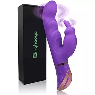 Rabbit Vibrator for Women with 2 Motors & 10 Modes Powerful Large Dildo G Spot Silicone Clit Stimulator Sex Machine Soft Female 