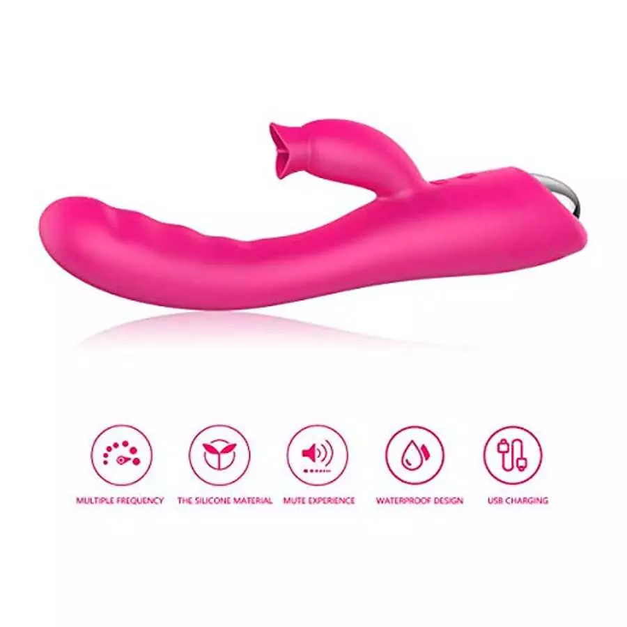 Dildo Penis Sex Toys for Women Clitoral Female Rabbit Vibrator Licking USB Cable Rechargeable Vibartion Handheld Silicone