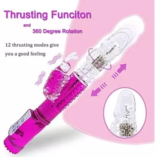 Steel Ball 360° Rotation Rabbit Vibrator, Butterfly Independent Clitoralis Stimulator, Clear Realistic Dildo Telescopic Excite G Steel Ball 360° Rotation Rabbit Vibrator, Butterfly Independent Clitoralis Stimulator, Clear Realistic Dildo Telescopic Excite G
