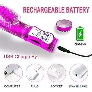 Steel Ball 360° Rotation Rabbit Vibrator, Butterfly Independent Clitoralis Stimulator, Clear Realistic Dildo Telescopic Excite G Steel Ball 360° Rotation Rabbit Vibrator, Butterfly Independent Clitoralis Stimulator, Clear Realistic Dildo Telescopic Excite G