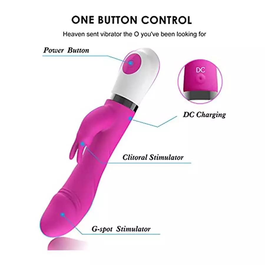 Rabbit Vibrator Dildo for Women, Clitoral Stimulator with Bunny Ears 7 Vibration Modes for Pleasure, Waterproof Vibrating Dildo 