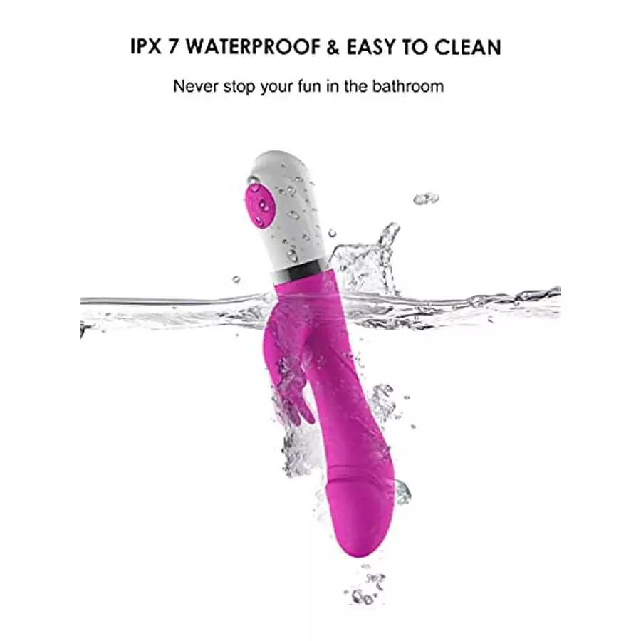 Rabbit Vibrator Dildo for Women, Clitoral Stimulator with Bunny Ears 7 Vibration Modes for Pleasure, Waterproof Vibrating Dildo 