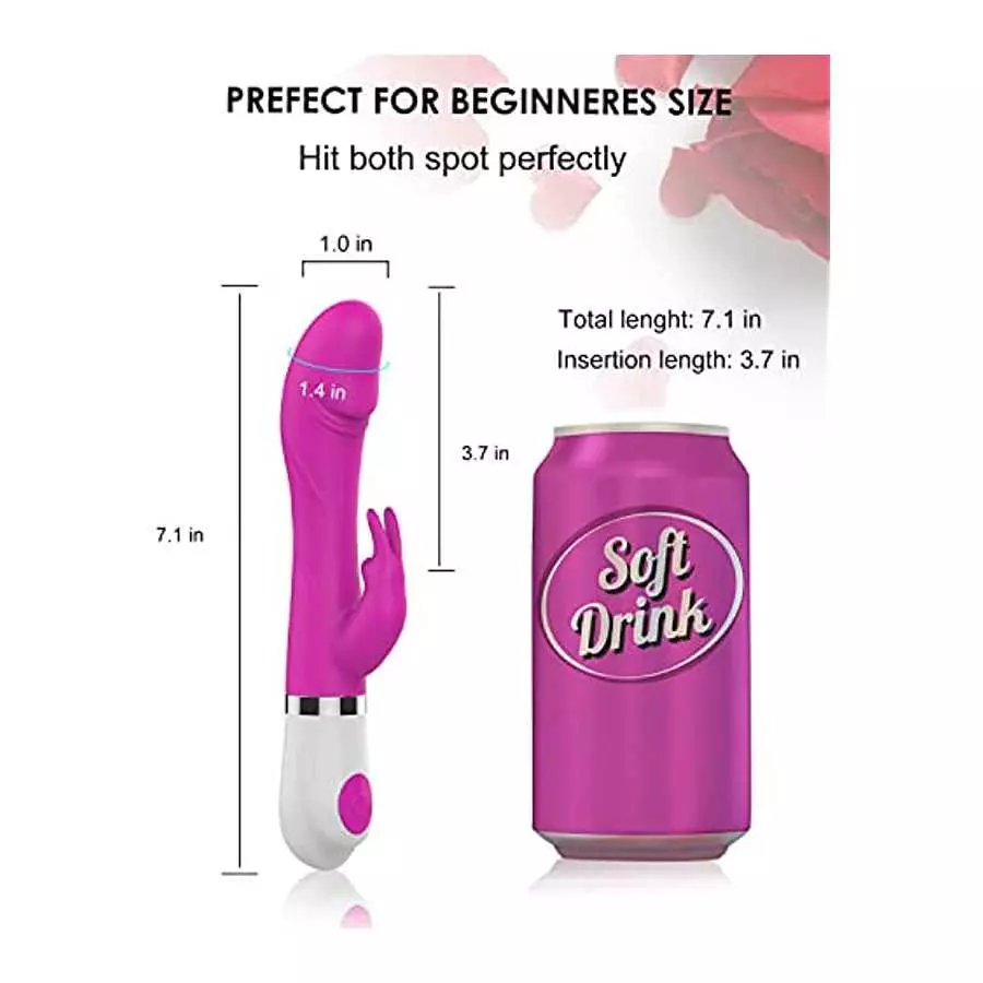 Rabbit Vibrator Dildo for Women, Clitoral Stimulator with Bunny Ears 7 Vibration Modes for Pleasure, Waterproof Vibrating Dildo 