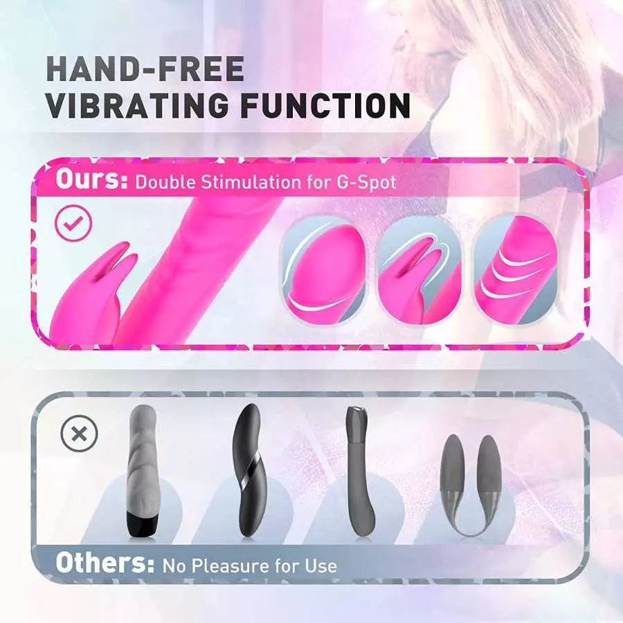 Rabbit Dildo Vibrator for Women - Anal Dildo Vibrator Thrusting Adult Sex Toy G Spot Clitoral Vibrator with 10 Vibrating Modes, 