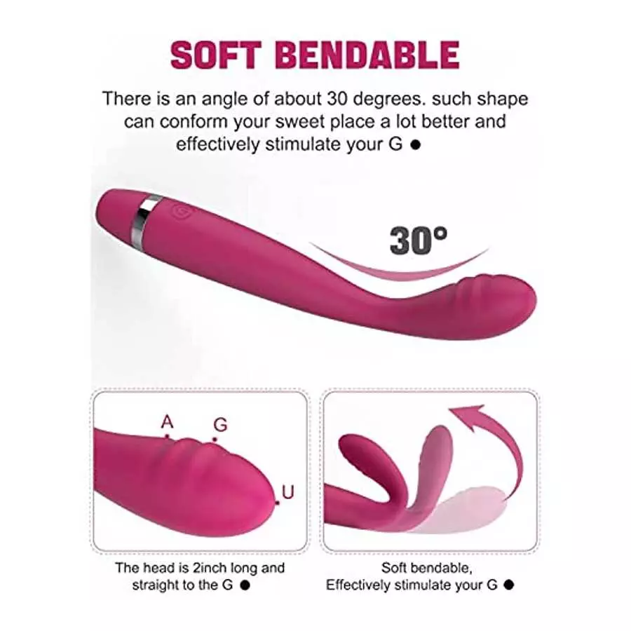 G Spot Vibrator, Rose Sex Toys for Clitoris G-spot Stimulation, Waterproof Dildo Vibrator with 10 Powerful Vibrations Dual Motor