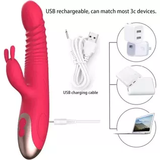 Handheld Portable Rechargeable 9 Inch Vibrating Toys for Woman Pleasure Realistic Rabbit Vibrators for Women 3 Motor 8 Speeds Vi