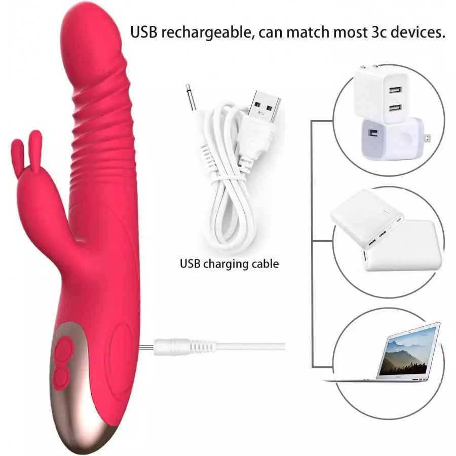 Handheld Portable Rechargeable 9 Inch Vibrating Toys for Woman Pleasure Realistic Rabbit Vibrators for Women 3 Motor 8 Speeds Vi