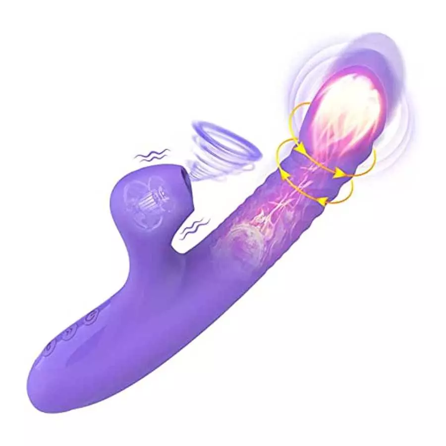 Thrusting Pulsating Dildo Rabbit Vibrator with Heating, Yoaiv G-Spot & Clitoris Stimulator Adult Toy, 7 Flapping & 10 Vibration Thrusting Pulsating Dildo Rabbit Vibrator with Heating, Yoaiv G-Spot & Clitoris Stimulator Adult Toy, 7 Flapping & 10 Vibration