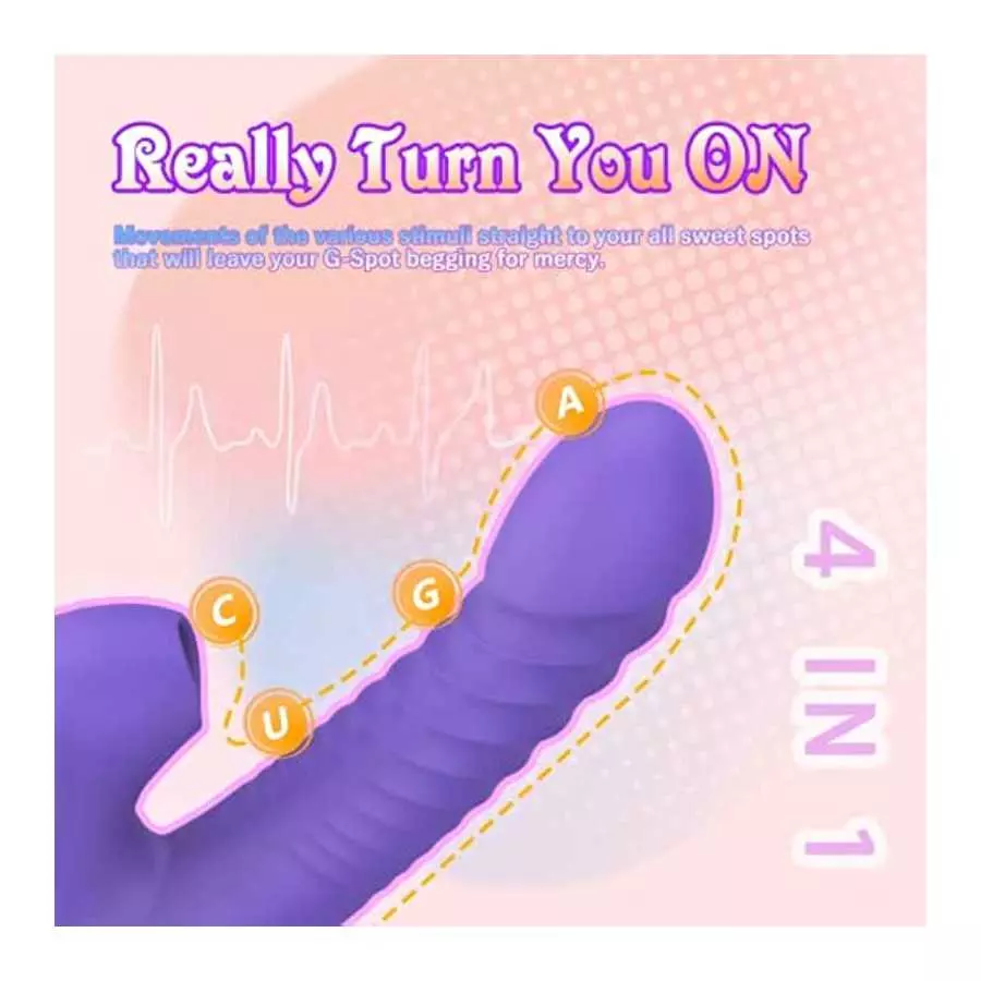 Thrusting Pulsating Dildo Rabbit Vibrator with Heating, Yoaiv G-Spot & Clitoris Stimulator Adult Toy, 7 Flapping & 10 Vibration 