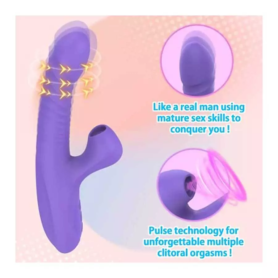 Thrusting Pulsating Dildo Rabbit Vibrator with Heating, Yoaiv G-Spot & Clitoris Stimulator Adult Toy, 7 Flapping & 10 Vibration 