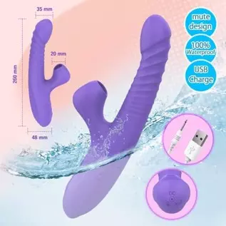 Thrusting Pulsating Dildo Rabbit Vibrator with Heating, Yoaiv G-Spot & Clitoris Stimulator Adult Toy, 7 Flapping & 10 Vibration Thrusting Pulsating Dildo Rabbit Vibrator with Heating, Yoaiv G-Spot & Clitoris Stimulator Adult Toy, 7 Flapping & 10 Vibration