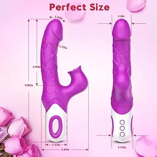 G Spot Rabbit Vibrator Dildo Sex Adult Toy for Women, 12 Vibration and 3 Licking Speeds, Silicone Vaginal Clitoris 2 in 1 Stimul