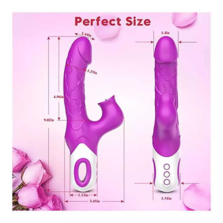 G Spot Rabbit Vibrator Dildo Sex Adult Toy for Women, 12 Vibration and 3 Licking Speeds, Silicone Vaginal Clitoris 2 in 1 Stimul