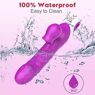G Spot Rabbit Vibrator Dildo Sex Adult Toy for Women, 12 Vibration and 3 Licking Speeds, Silicone Vaginal Clitoris 2 in 1 Stimul