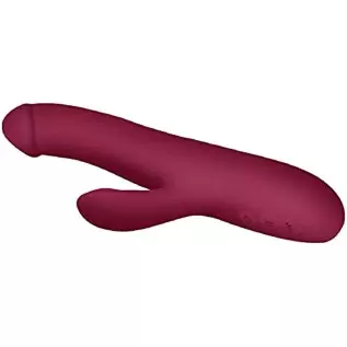 G Spot Clitoris Stimulation Dildo Vibrator, Telescopic Rabbit Realistic 16 Thrusting Vibration Modes for Women and Couple Mastur