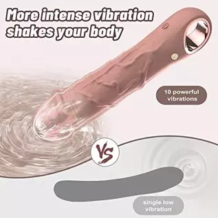 7 Inch Realistic Silicone Dildos, Anrivelia G Spot Dildo Vibrator Tits Clits Clitoris Anal Vibrating Flesh Wand with 10 Modes Vi