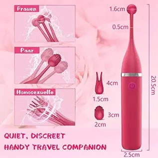 G Spot Rabbit Vibrator with Three Silicone Head, Rose Sex Toys for Clitoris G Spot Vibrator Stimulation, Waterproof Dildo Vibrat
