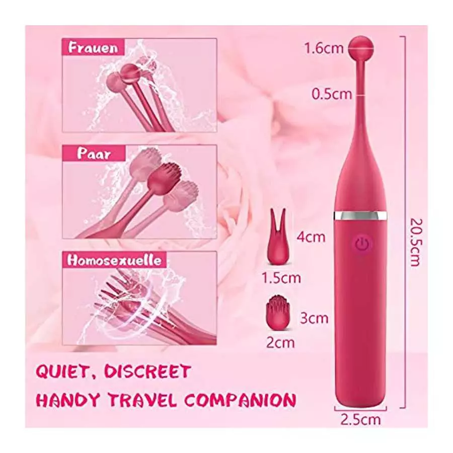 G Spot Rabbit Vibrator with Three Silicone Head, Rose Sex Toys for Clitoris G Spot Vibrator Stimulation, Waterproof Dildo Vibrat